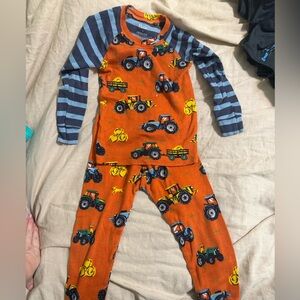Boys Hatley orange tractor jammies size 4